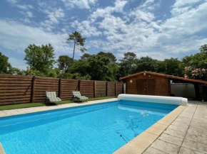 Villa piscine chauffée, 4 chambres, clim. et fibre - Soustons - FR-1-379-133